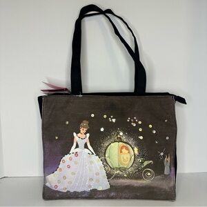 Vintage Disney Cinderella Black Tote-Princess- Carriage Sequin Dress Fairy NWT